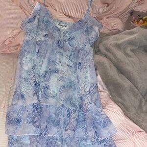 No Boundaries Blue Floral Chemise